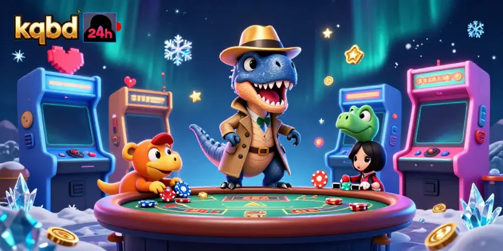 Engage with kqbd 24h in a vibrant casino adventure featuring a card counting velociraptor and a stealthy compy.