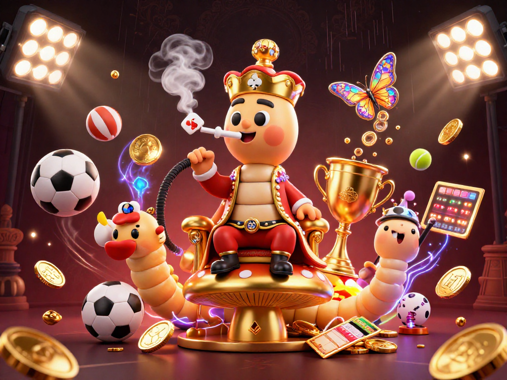 Engage with keonhacai as the vibrant caterpillar hookah-master showcases dynamic betting action in a rich casino scene.