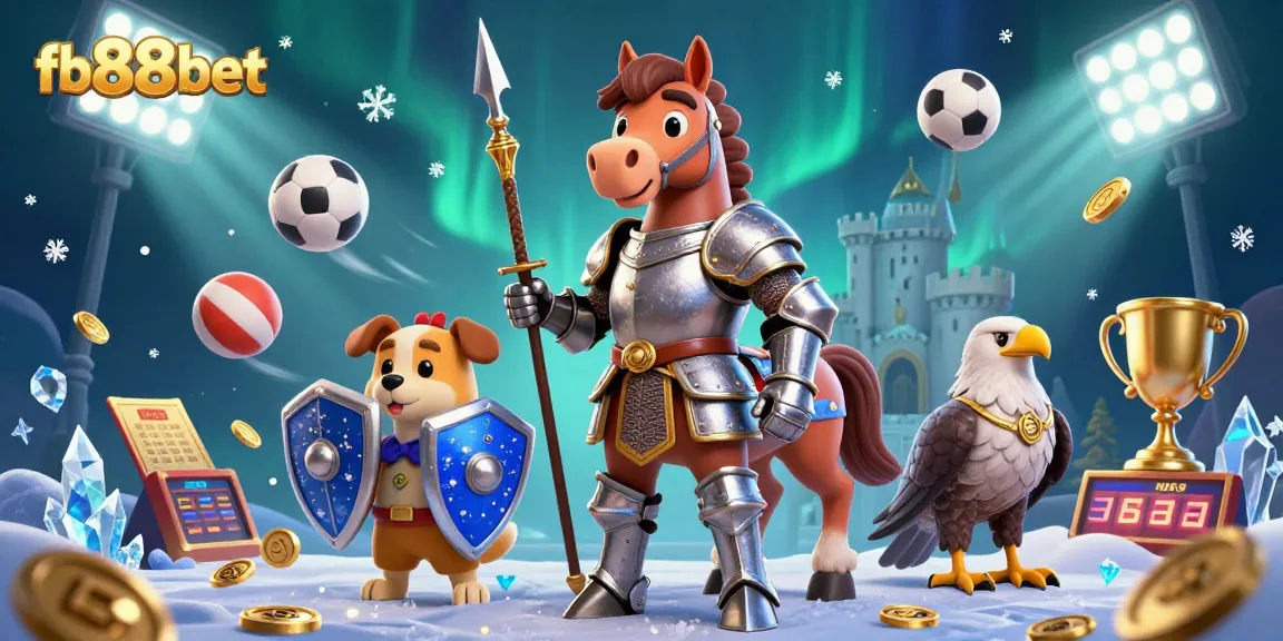 Win thrilling bets with fb88bet in a vibrant casino scene featuring epic knights and sports elements.