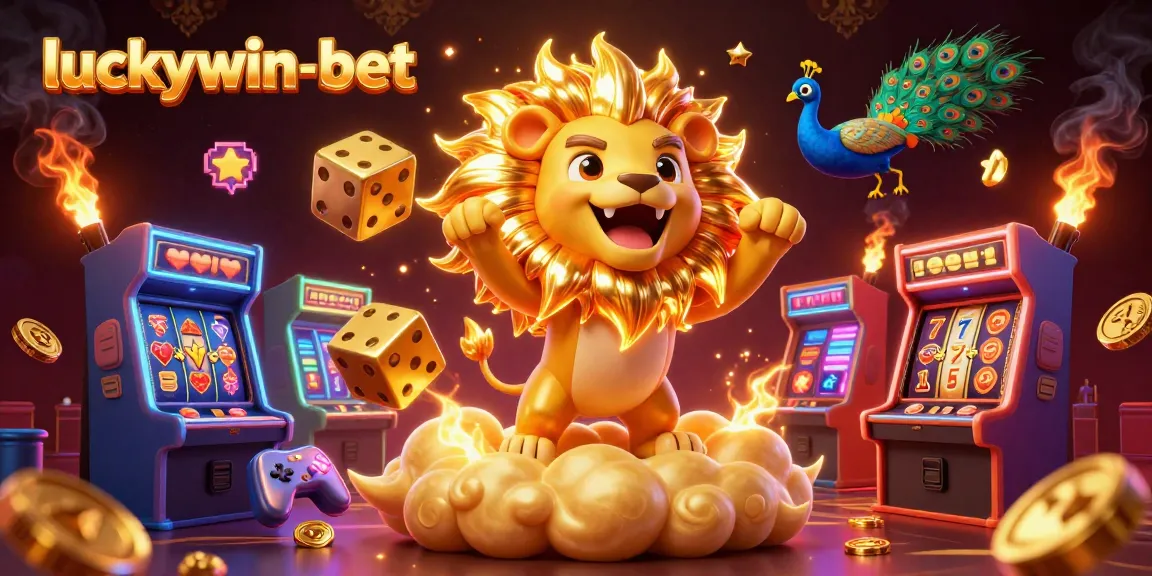 Experience the thrilling world of luckywin-bet with vibrant casino elements and colorful characters in this dynamic illustration.