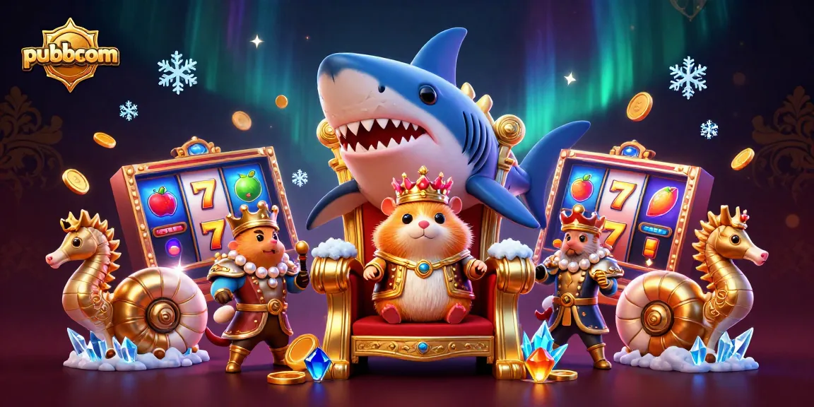 Spin to win at pubbcom with this vibrant illustration of a hamster king ruling a whimsical casino