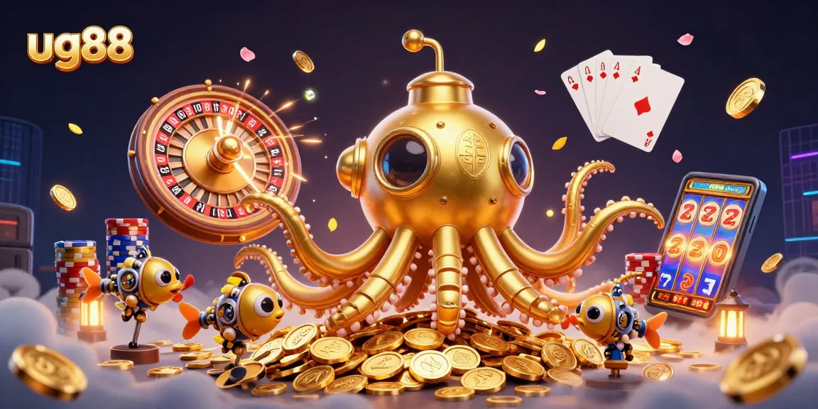 Experience thrilling gaming at ug88 with a vibrant underwater casino scene, showcasing unique game elements.