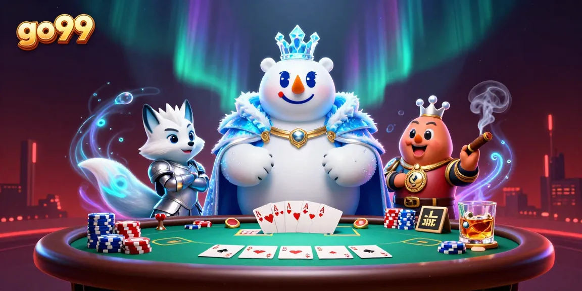 Experience thrilling gaming at go99 with a majestic polar bear king at a poker table