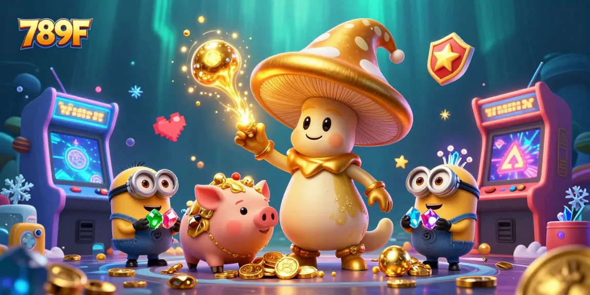Experience golden magic in 789F's vibrant 3D casino universe filled with arcade action.