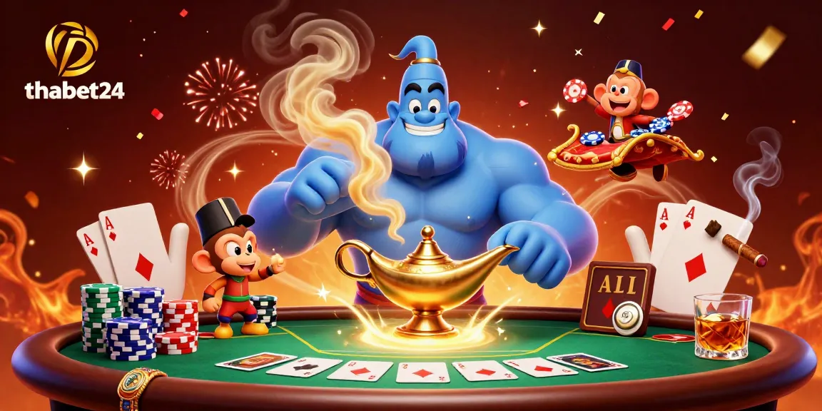 Experience thrilling poker action with thabet24 as the genie grants your winning wishes.