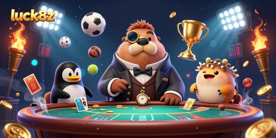 Experience the underwater excitement with luck8z; a walrus plays poker with dynamism and charm.