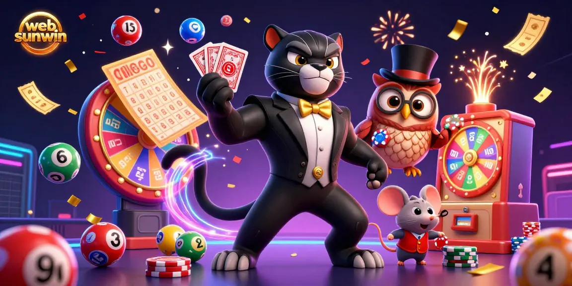 Play and win big at web sunwin with colorful elements and dynamic casino characters.