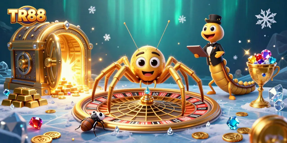 Spinning the roulette web at TR88 casino while placing bets and collecting golden treasures.