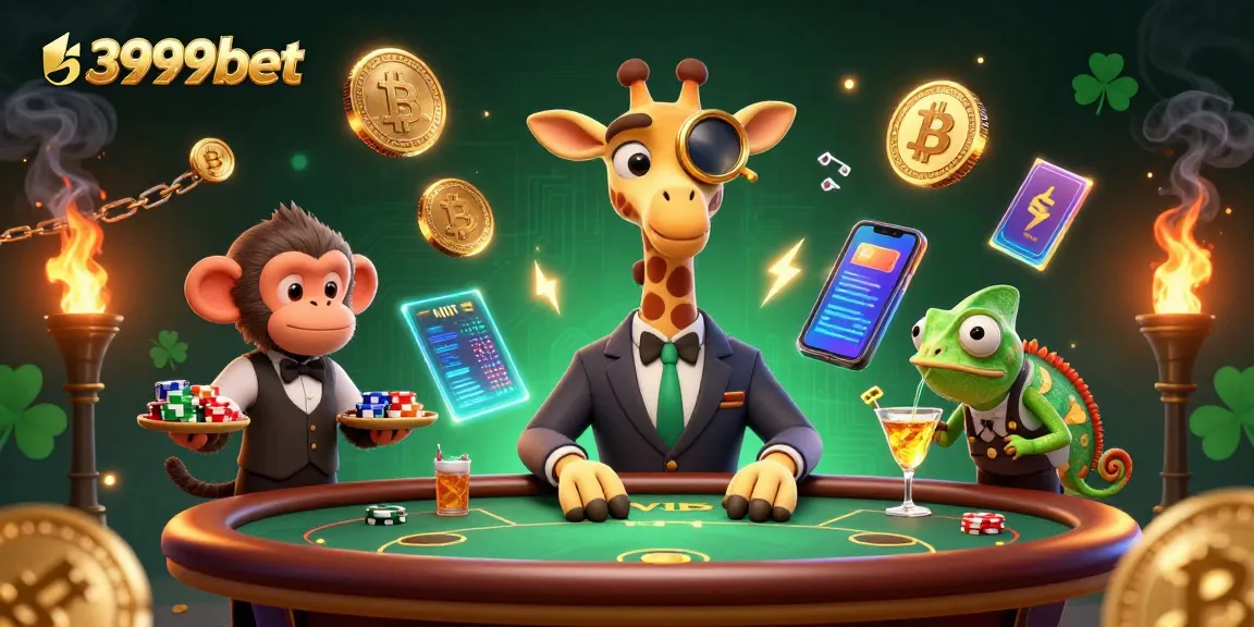 Engage in thrilling gaming at 3999bet with a vibrant illustration showcasing a luxurious casino scene.