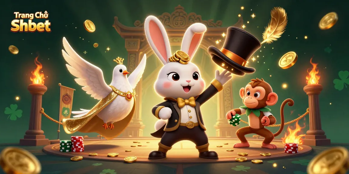 Experience magical wins with Trang Chủ Shbet featuring a magician rabbit and dazzling casino elements.